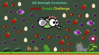 Lowest Foods Challenge And All Animals Evolution (EvoWorld.io)