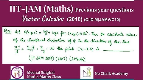 Vector Calculus, IIT-JAM (Maths) 2018 Question, (Q.ID.M(JAM)VC10)