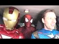 Superheroes Dancing in a Car - SPIDER-MAN & IRON MAN & CAPTAIN AMERICA - TheSeanWardShow
