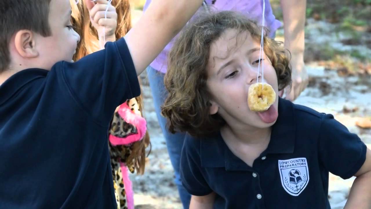 Lowcountry Prep Halloween Party Donut on a String Eating Competition