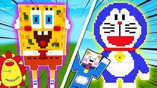 【建築】巨大なドラえもんやスポンジボブなどのアニメキャラクターを作っちゃおう♪【まとめ】【マインクラフト・まいくら】【サンクラ】知育アプリ・ゲーム実況｜★サンサンキッズGAMES★ screenshot 4