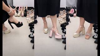 Liveshow  👠 OLD ✨ Asian  beautiful pantyhose high heels nylon try on  heels for girl stockings 👠✨