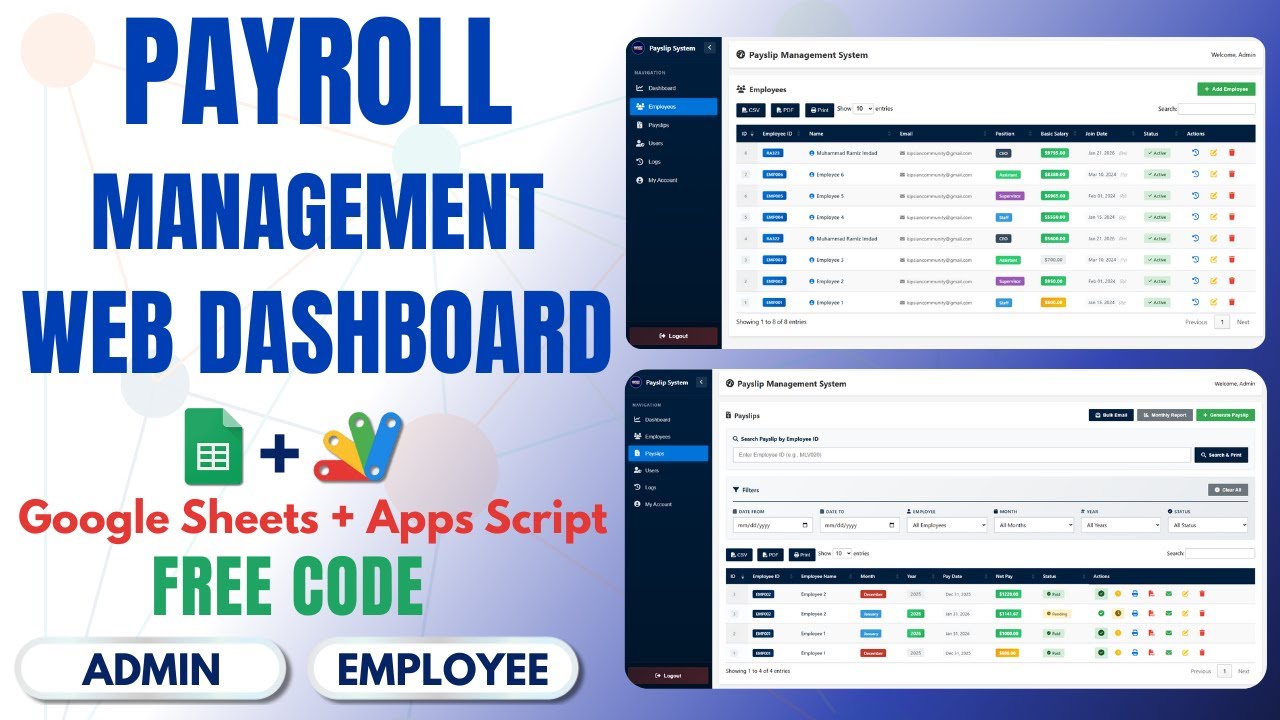 Как создать бесплатную веб-панель для управления расчетными листками с помощью Google Apps Script...