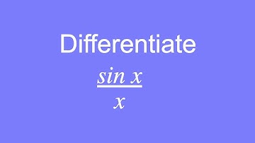 How to differentiate sinx/x using the quotient rule
