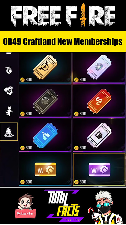 OB49 New Update Craftland Weekly & Monthly Memberships 🙃 Free Fire