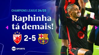 Thumbnail for RAPHINHA JOGA DEMAIS DE NOVO, LEWA CRAVA DOIS E BARÇA DÁ OUTRO SHOW! ESTRELA VERMELHA 2X5 BARCELONA
