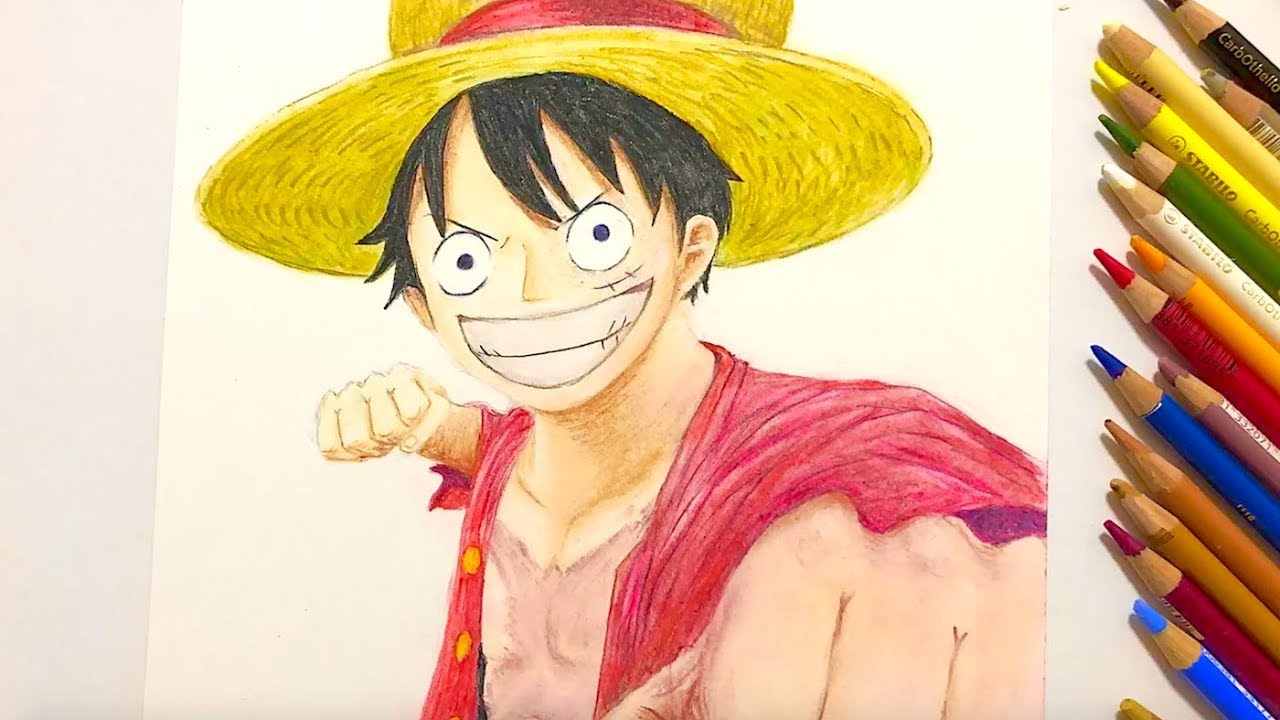 One Piece塗り絵 ルフィを本気で描いて塗ってみた Youtube