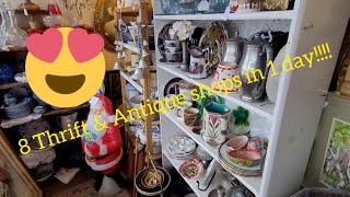 8 Thrift and Antique Shops in ONE day!!! | Thrift/Antique Haul