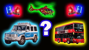 Ambulance Helicopter & Indian Police Car Siren Horn VS Double Deck Bus Horn Sound Variations