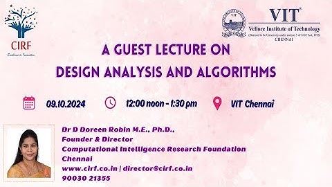 GL on DAA - 09-10-2024 - VIT Chennai by Dr Doreen Robin CIRF