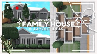 Affordable One Story Family House Layouts I No Gamepass I Bloxburg Ideas I iTapixca Builds