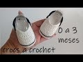 crocs tejidos a crochet -bebe-0 a 3 meses