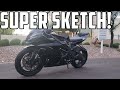 SUPER SKETCH! First Day Learning Handbrake Wheelies (636 Stunt Bike)