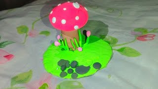 Making Mushroom With Clay. Ho To Make Clay Mushroom