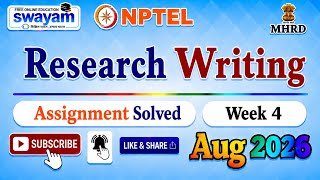 Research Writing Week 4 Assignment Solution#Week4#Aug2026#NPTELASSIGNMENTS#ResearchWriting#2026Week4