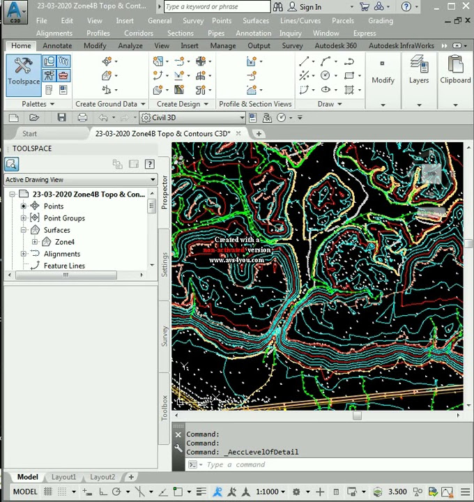 How to change the Level of Display in Autocad Civil 3D 2018 - YouTube