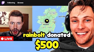 donating to streamers but only if they guess the country right