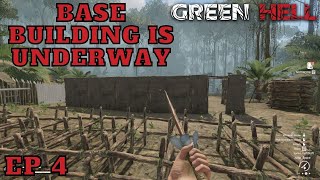 Building A Fence And Walls Along With A Tree House! Green Hell Survival Crafting Open World