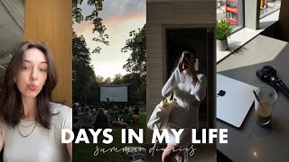 SUMMER VLOG: productive few days, new work space, movie in the park, pool afternoon