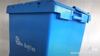 Plastic Stackable Crate Attached Lid Container