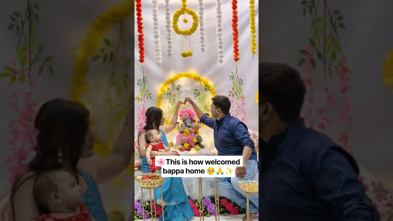 🌸This is how we welcomed Bappa home 🥺🙏✨#shorts #shortsfee