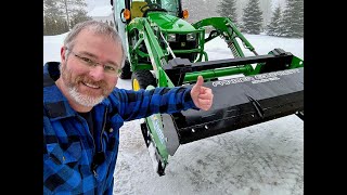 Testing out the HLA 1500 series snow pusher on a John Deere 2025r by Farmer Equipment Sales 1,358 views 3 months ago 4 minutes, 25 seconds