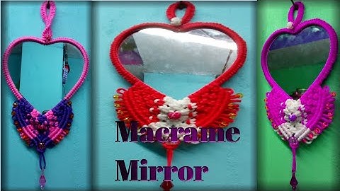 Heart shape simple #macrame mirror. Macrame art by S N Hegde