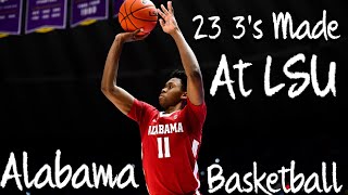 Alabama Crimson Tide Men's Basketball 23 Three Pointers Made | At LSU Tigers | 2021 |