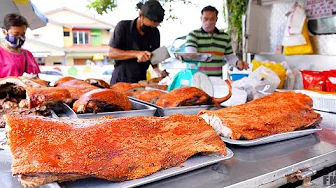 4 hours sold out! THE ROAST PORK BELLY VENDOR in Kuala Lumpur l Malaysia Street Food