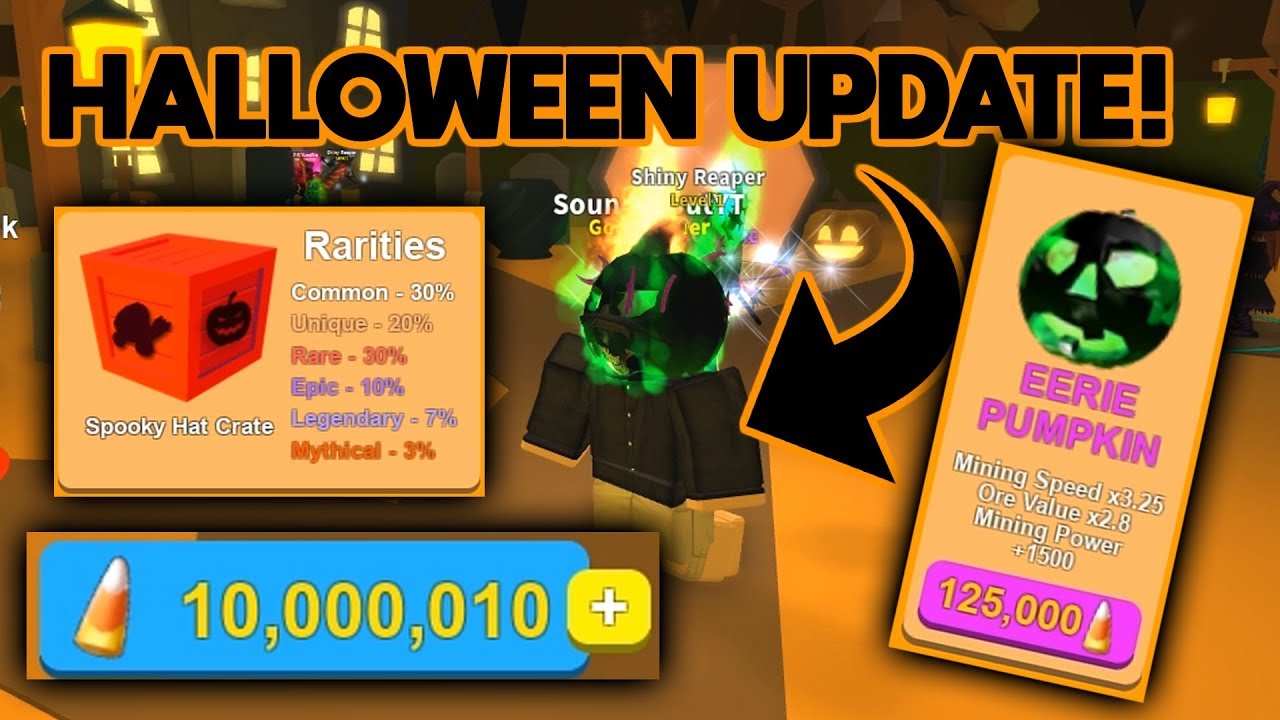 New Halloween Update New Codes Roblox Mining Simulator Update Youtube - codes for mining simulator roblox halloween