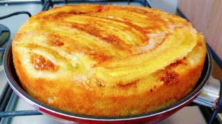 BOLO DE BANANA FOFINHO E DELICIOSO NA FRIGIDEIRA EM 10 MINUTOS PARA O CAFÉ DA MANHÃ OU LANCHE 😋