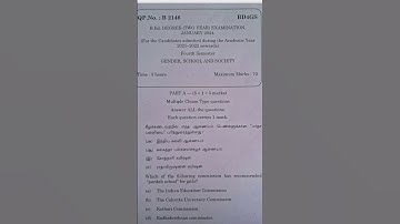 Gender ,school and society|tnteu fourth semester |previous year question paper📝 #tnteu#B.Ed