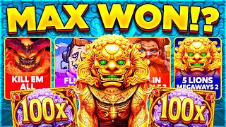 THE MAX 100X MULTIPLIER On 5 LIONS MEGAWAYS!!