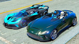 Aston Martin V12 Speedster 2022 vs Bugatti Bolide at Top Gear Track screenshot 2