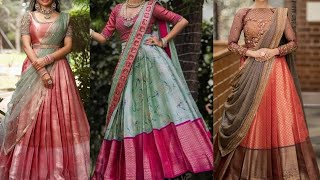 Lehenga Half sarees for FESTIVALS, Beautiful Pattu half sarees for RECEPTION screenshot 3