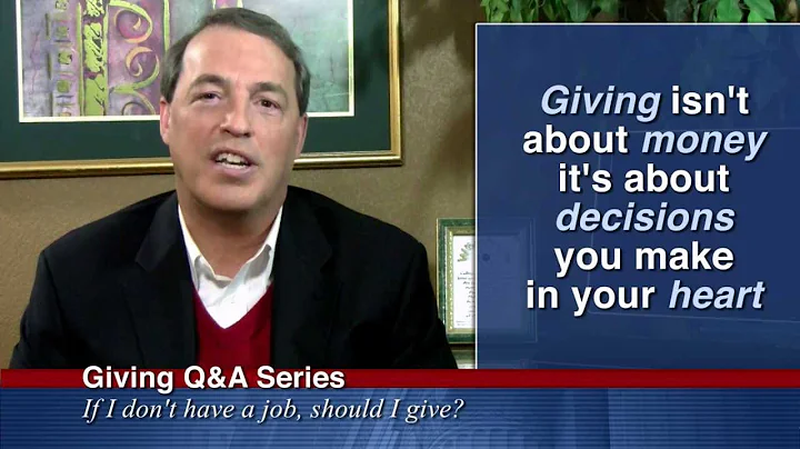 Q&A #28: If I don't have a job, should I give?