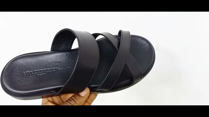 Black Alphonsso Crossover Italian Leather Slippers