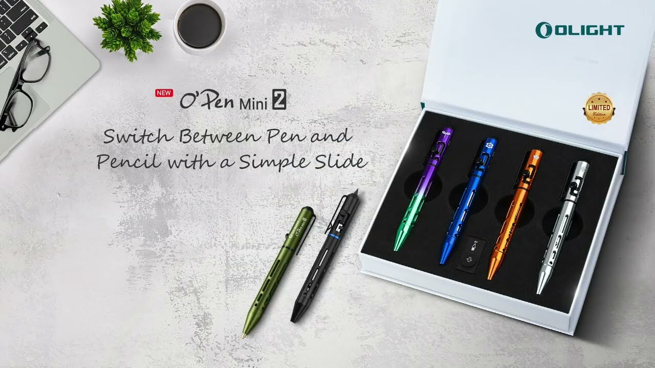 OLIGHT O’pen mini2 シーズンセット(4本入り:限定品) O'pen Mini 2 Limited Edition Multifunctional Pen Durable Bolt
