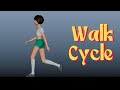 3d character walk cycle animation jessiejiyejang