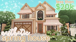 Aesthetic Spring 20k Bloxburg House Build: 2 Story Exterior *WITH VOICE*