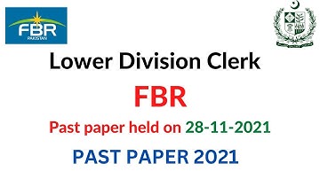 FBR LDC Past Paper 2021 | MCQs type Paper | Federal Board of Revenue Jobs Preparation 2022
