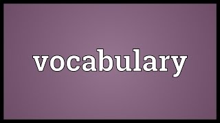 Vocabulary Meaning