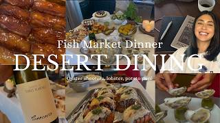 Desert Dining Fish Market Inspired Dinner Party - Seafood Menu Tablescape Prep