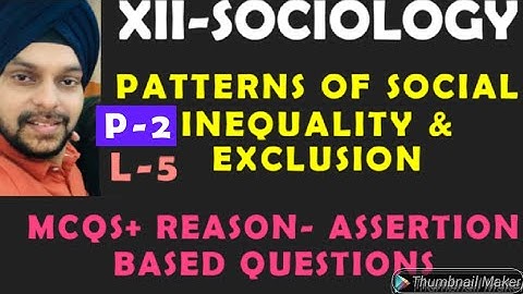 PATTERNS OF SOCIAL INEQUALITY AND EXCLUSION-MCQS-REASON-ASSERTION QUESTIONS & IMPORTANT QUESTIONS|