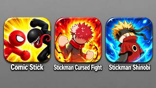3 Stick Fighting Games: Comic Stick Fighting, Stickman Cursed Fight, Stickman Shinobi - New Update screenshot 2