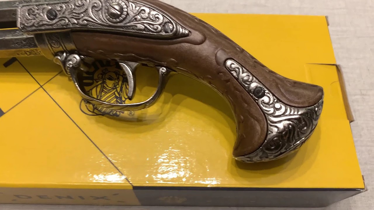 Пистоль двуствольный вращающийся, Revolving 2 barrel flintlock pistol, Denix 1308