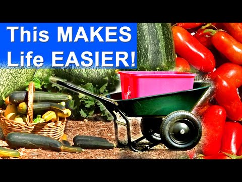 BEST Garden TOOLS Garden Cart Wheelbarrow Collect Leaves for Container Gardening to Compost in Place