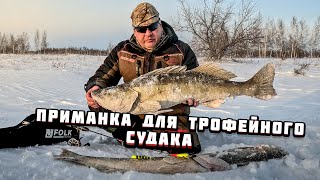 картинка: Один на один с ТРОФЕЙНЫМ судаком. Ловля со льда на виб.