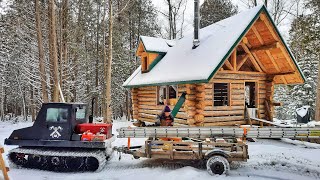 Stranded with my Snowcat. Thrown Track. / Ep77 / Outsider Log Cabin