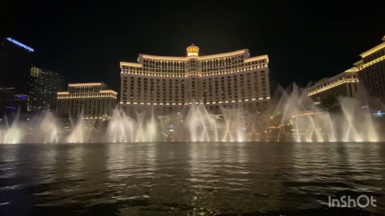 Bellagio water  Fountain show, Dancing water , music water fountain . Free things to do in Las Vegas